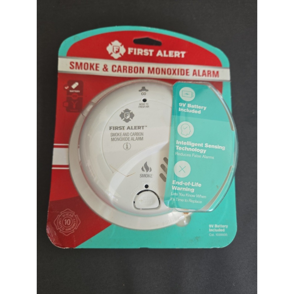 First Alert 1039807 Smoke & Carbon Monoxide Alarm 10 Y Battery Backup New